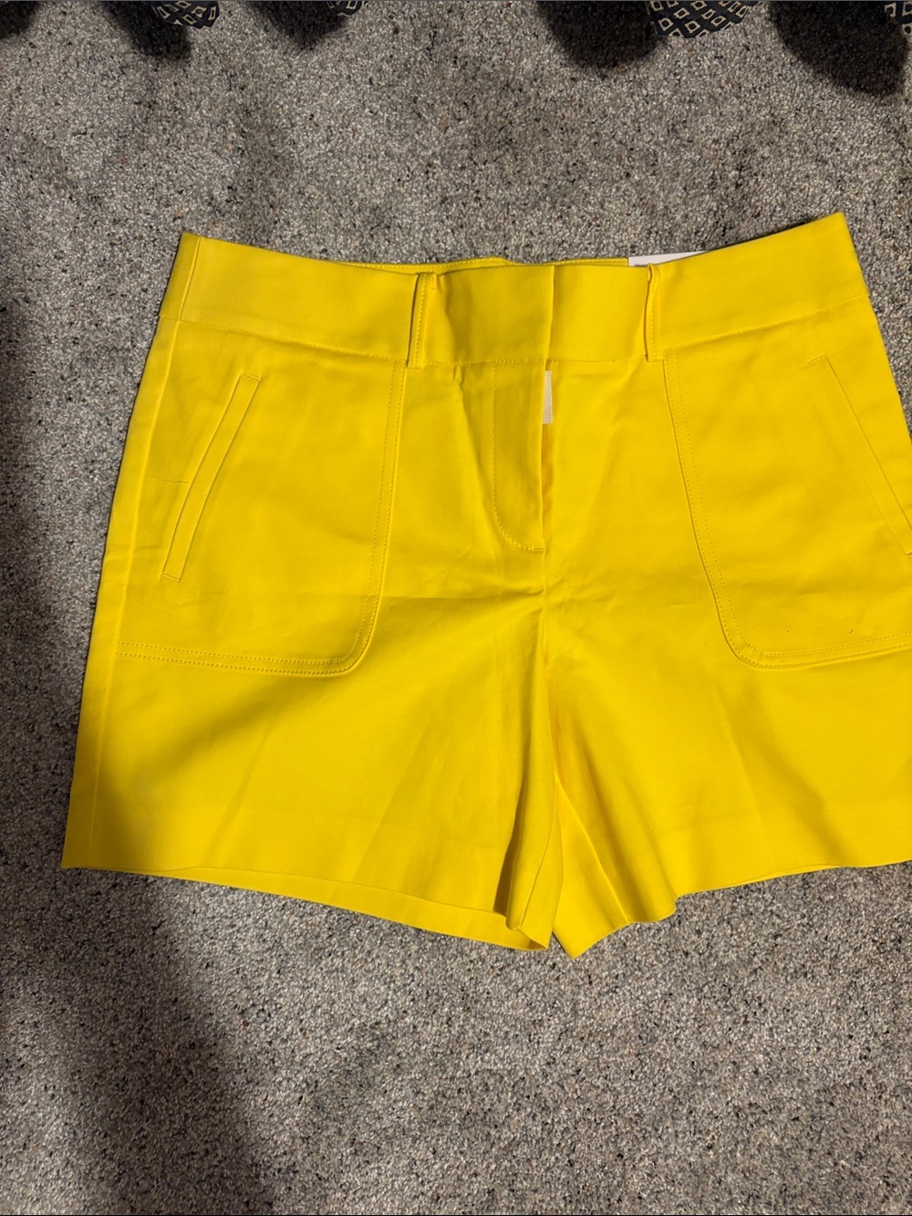 LOFT Yellow High-Rise Patch Pocket Shorts
